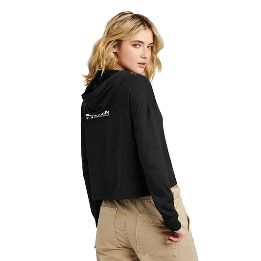 BSIM Women's LS Midi Hooded Tee -Black- Label