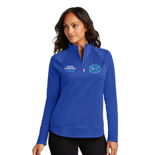 BIG SUR MARATHON FINISHER WOMEN'S C-FREE CYPRESS 1/4-ZIP - CUSTOM EMBROIDERY WITH YOUR TIME