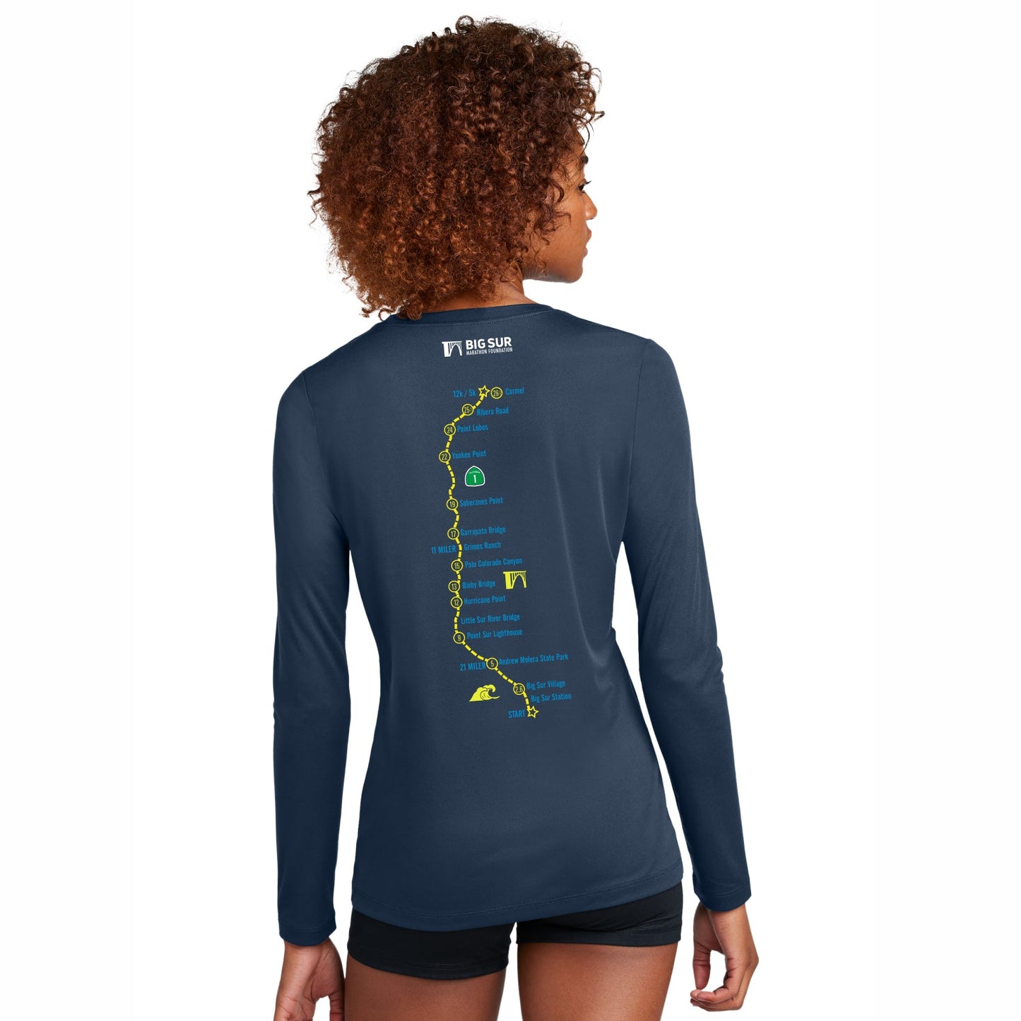 BSIM Women's LS Tech UPF50 Tee -Navy- Course