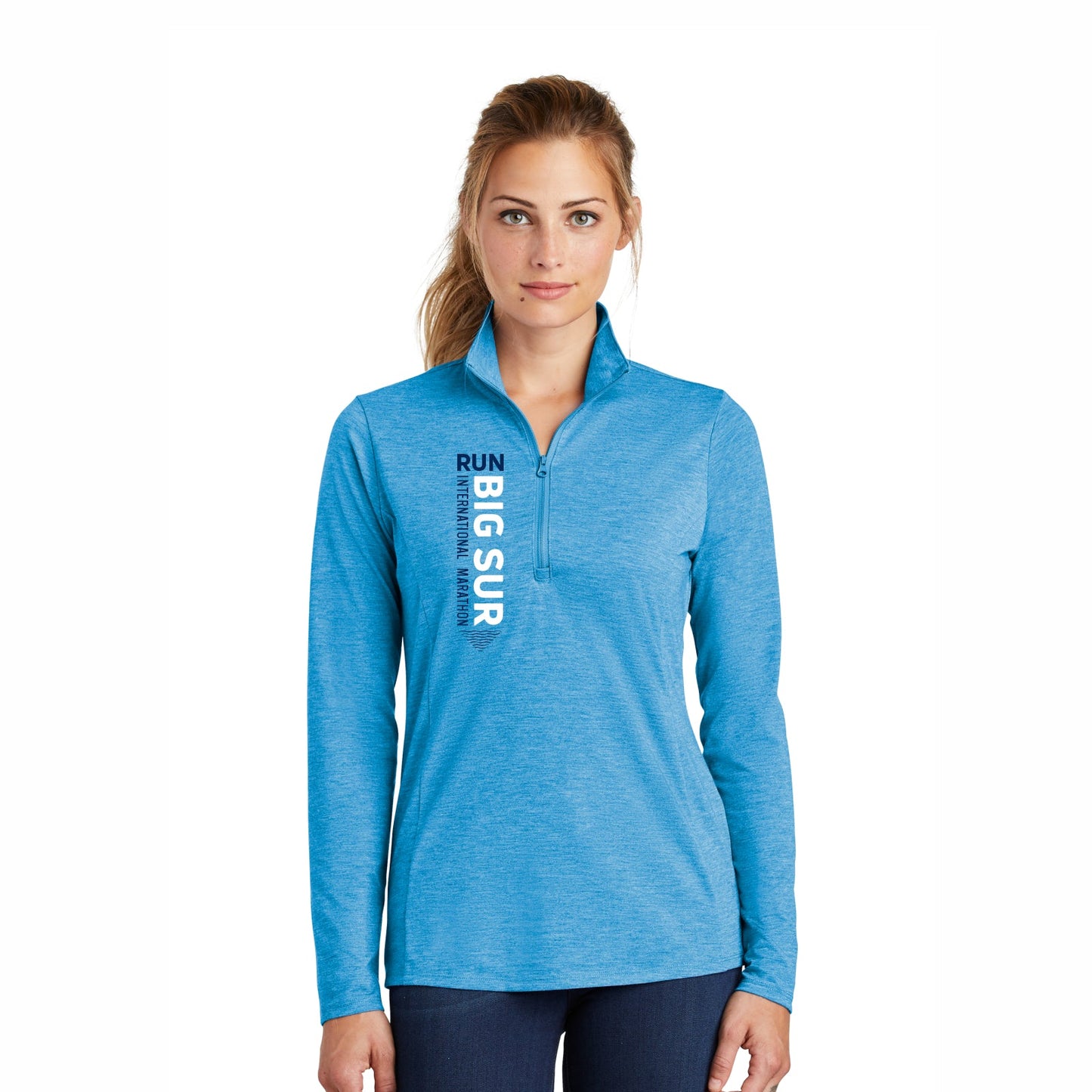 Women's Triblend 1/4 Zip -Pond Blue- RCP