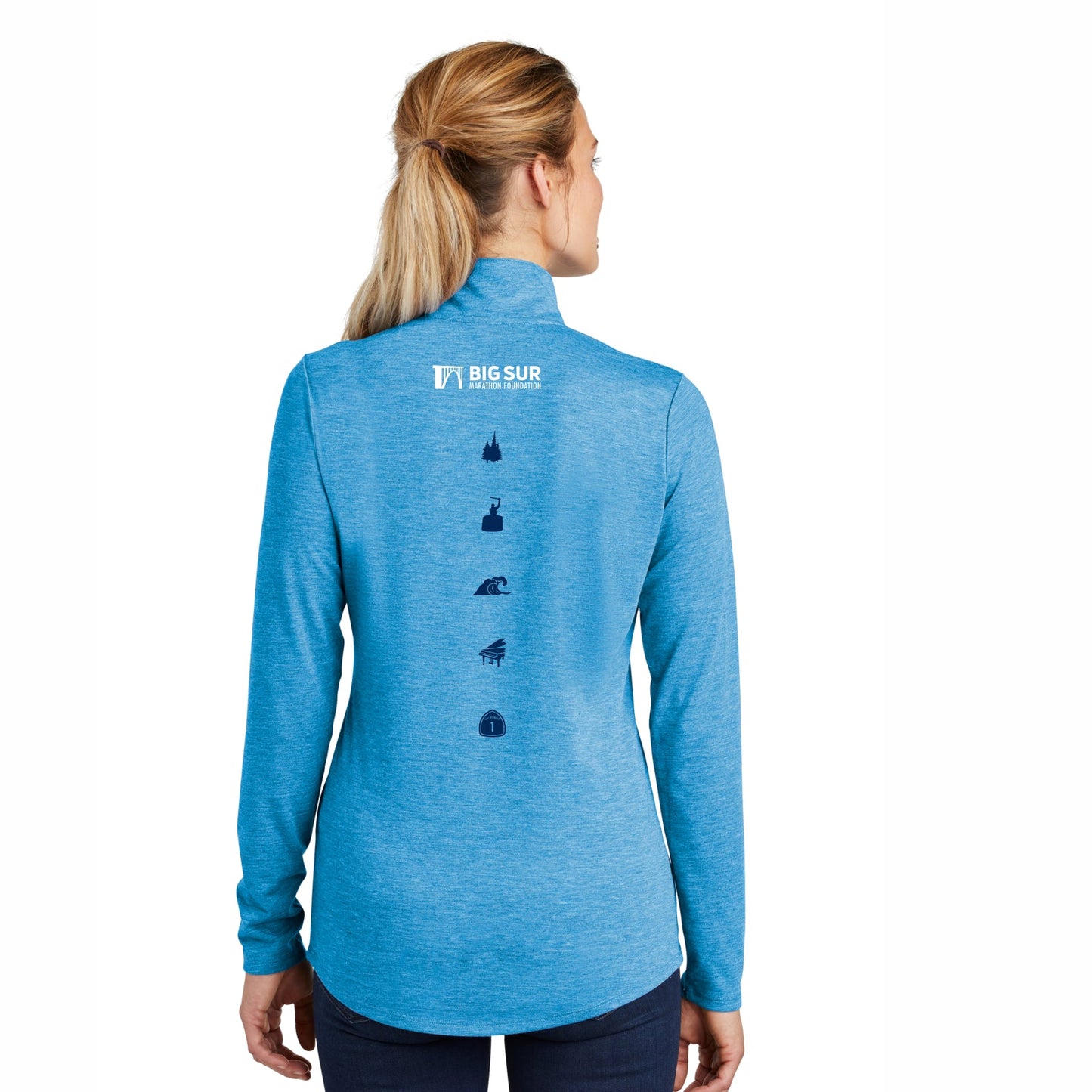 Women's Triblend 1/4 Zip -Pond Blue- RCP