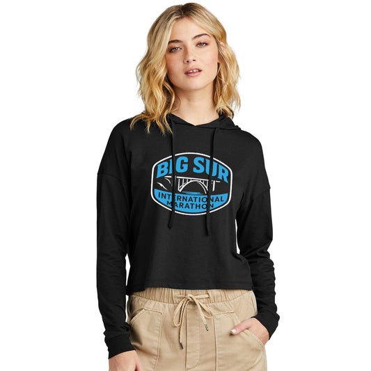 BSIM Women's LS Midi Hooded Tee -Black- Label