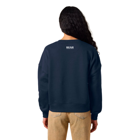 BSIM Women's Fleece Crew -French Navy- Center Embroidery