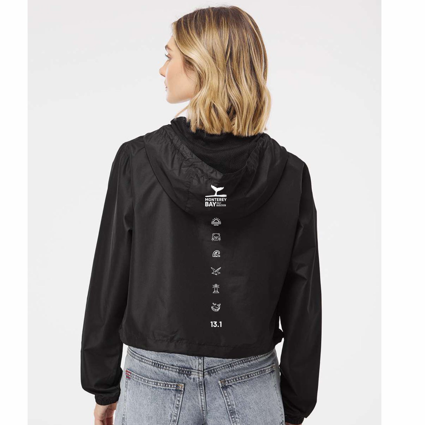 MBH Women's Crop Hooded Windbreaker -Black- LCP