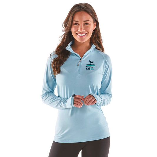 MBH Women's Sueded 1/4 Zip -Glacier- Embr.