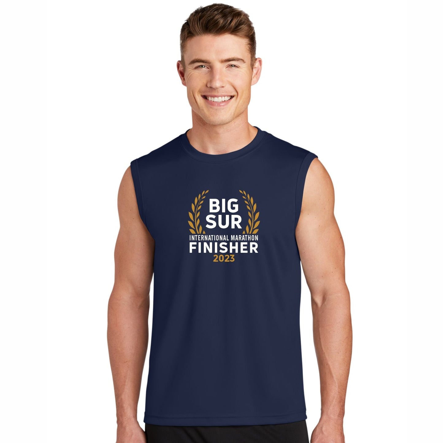 BSIM Men's Tech Sleeveless Tank -True Navy- Finisher 23