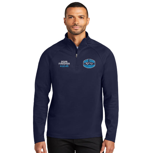BIG SUR MARATHON FINISHER C-FREE CYPRESS 1/4-ZIP - CUSTOM EMBROIDERY WITH YOUR TIME