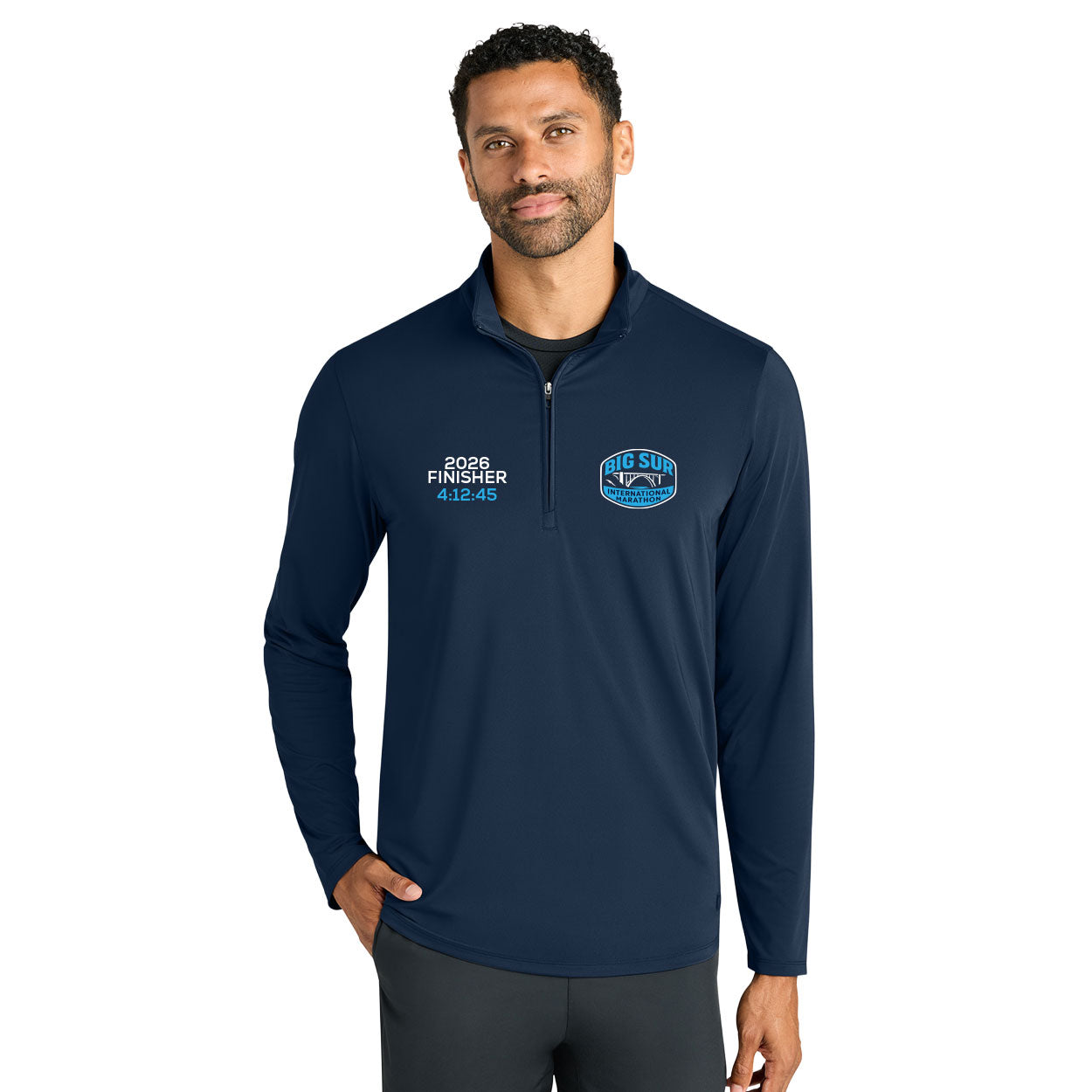 BIG SUR MARATHON FINISHER OGIO REGAIN 1/4-ZIP - CUSTOM EMBROIDERY WITH YOUR TIME