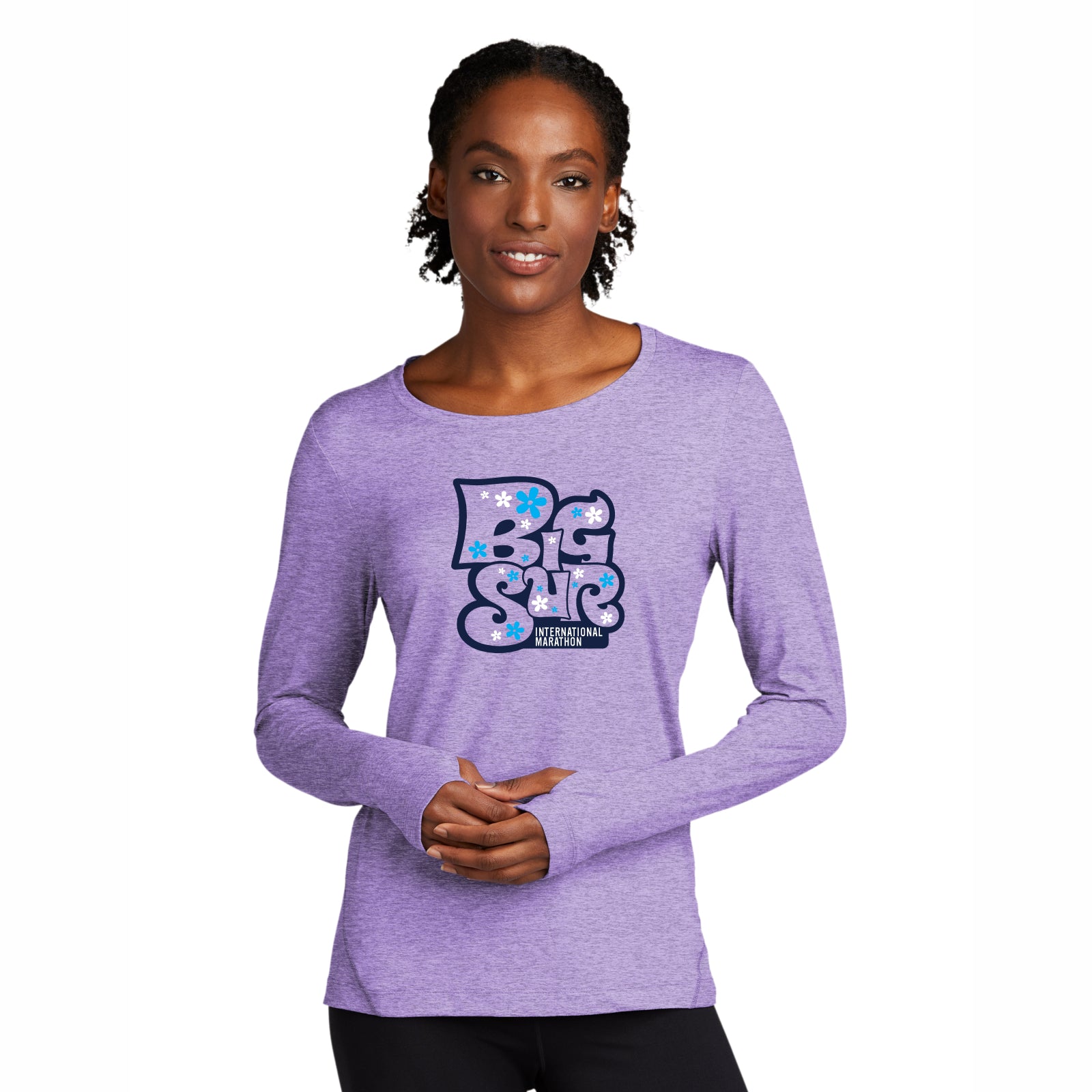BSIM Women's LS Stretch Tee -Hyacinth- Flowers – Big Sur Marathon ...