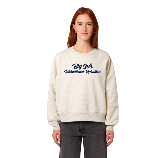 BSIM Women's Fleece Crew -Eco Heather- Center Embroidery