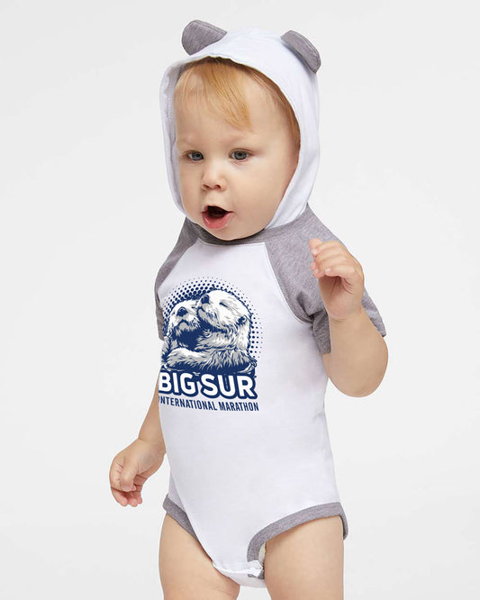 BSIM Hoody/Ears Onesie -White/Grey- Otter