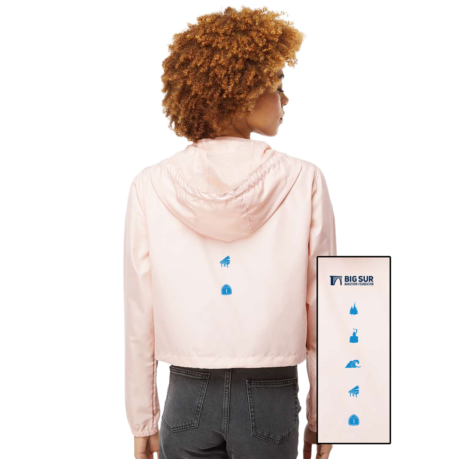 BSIM Women's Crop Hooded Windbreaker -Blush- LCP