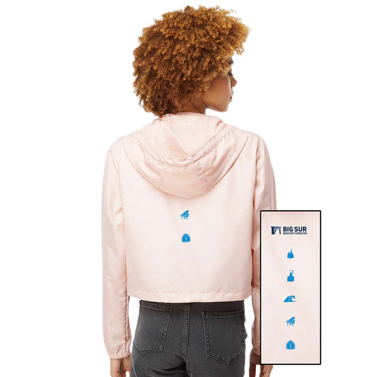 BSIM Women's Crop Hooded Windbreaker -Blush- LCP