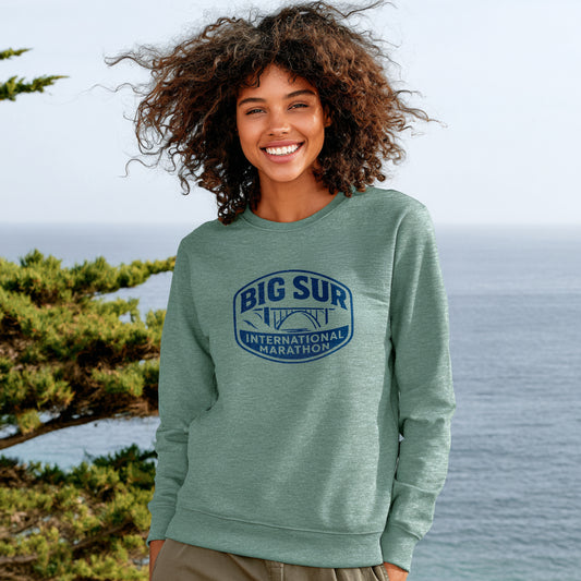 BSIM Women's Fleece Crew -Eucalyptus- Label