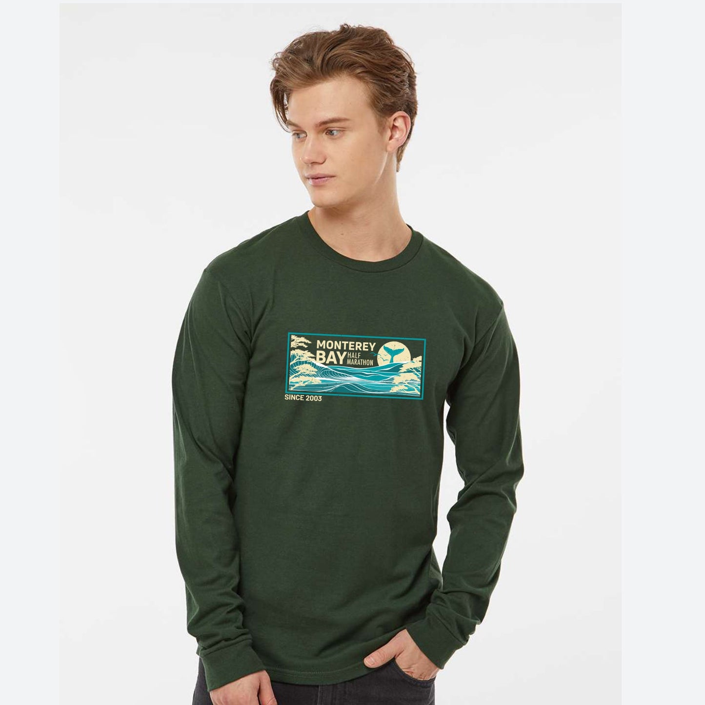 MBH Unisex LS Fashion Tee -Hunter Green- Waterfront