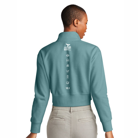 MBH Women's Crop Fleece 1/2 Zip -Eucalyptus- LCP