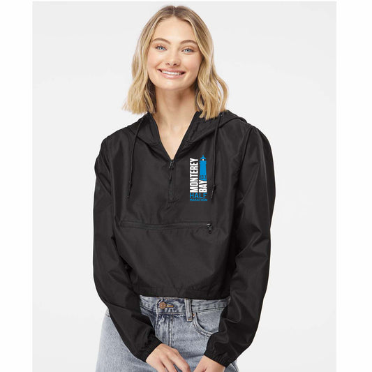 MBH Women's Crop Hooded Windbreaker -Black- LCP