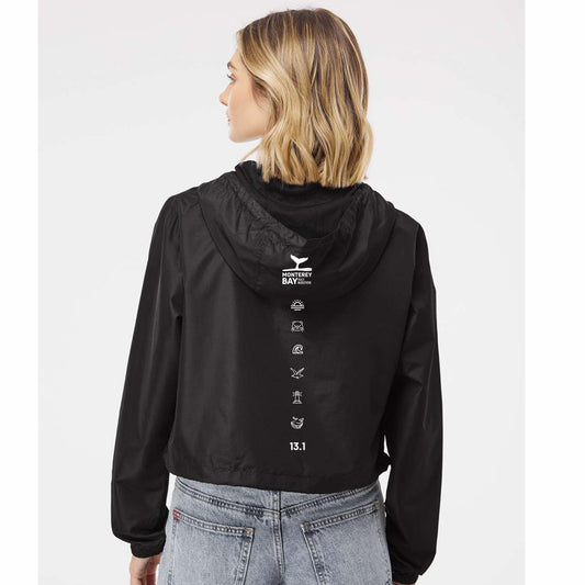 MBH Women's Crop Hooded Windbreaker -Black- LCP