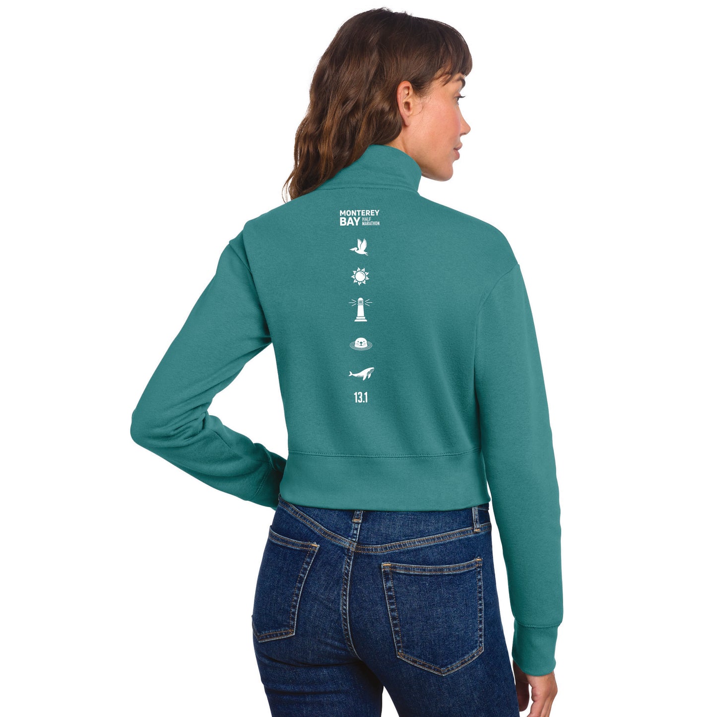 MBH Women's Fleece Crop 1/2 Zip -Eucalyptus- LCP