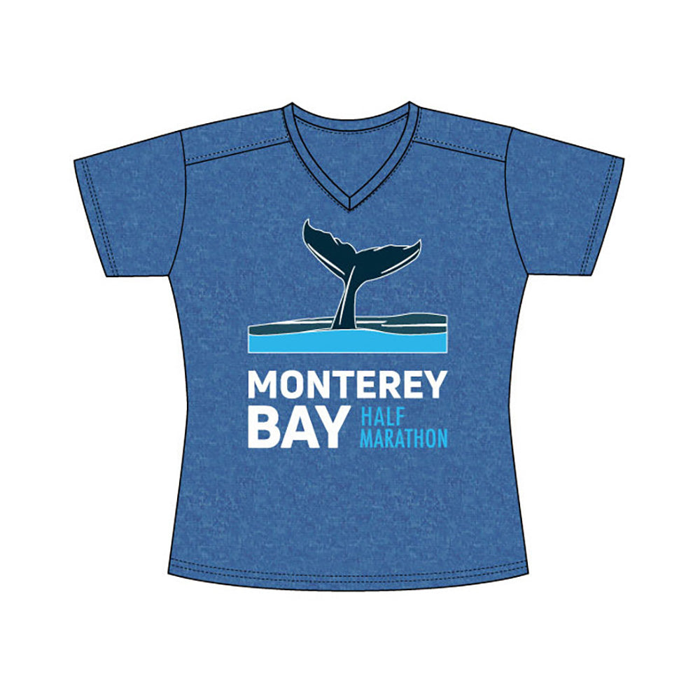 Monterey Bay Half Marathon Women's Short Sleeve Tee, Blue Jay - BSIM Store