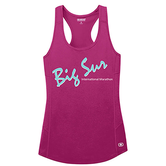 Big Sur Marathon Women's Endurance Racerback Pulse Tank, Flush Pink - BSIM Store