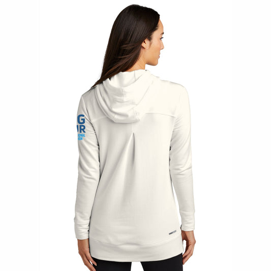 BSIM Women's Cowl-Neck Hoody -Ivory Snow- Embroidered