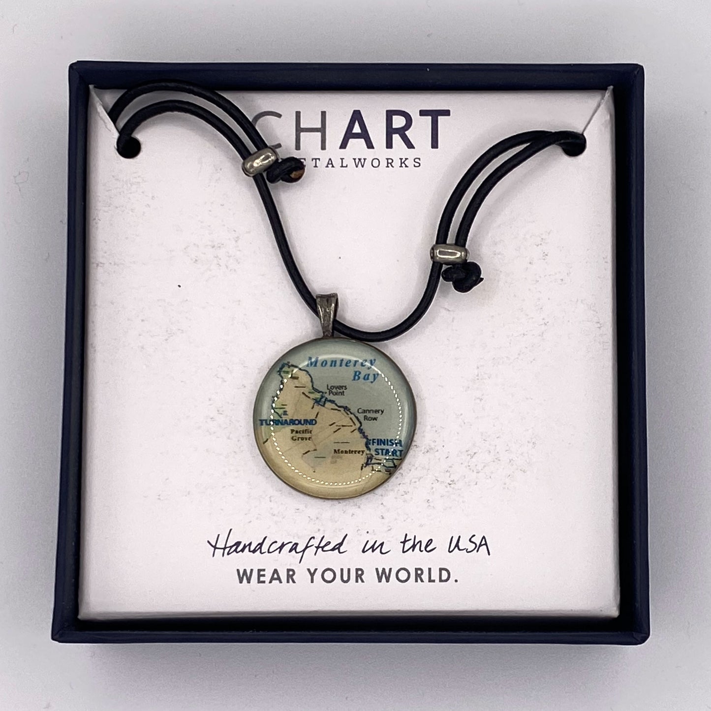 MBHM Cord Necklace w/Map Charm by Chart