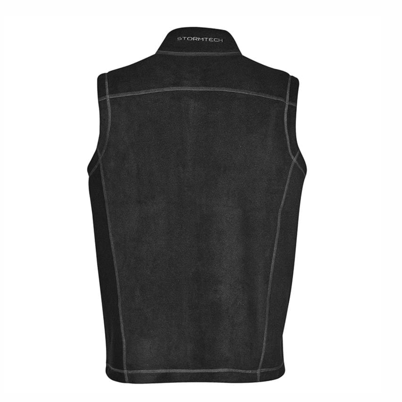 MBH Men's Fleece Zip Coverstitch Vest -Black- Embroidery